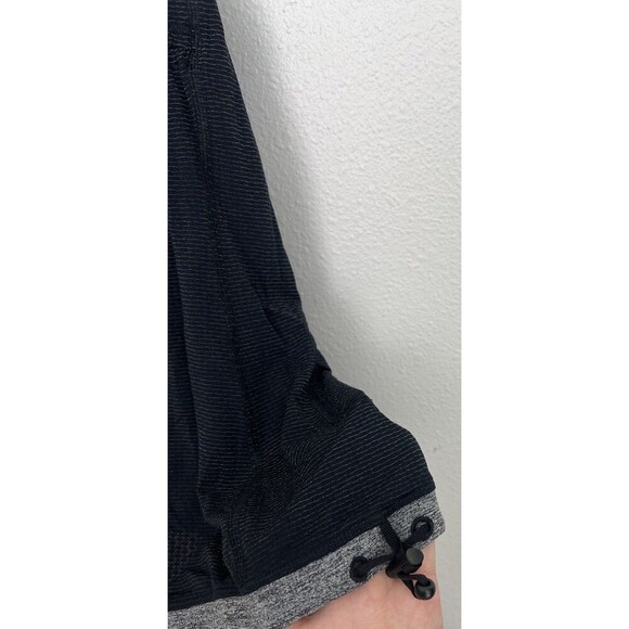 Lululemon Black Gray V Neck Racerback Tank Top Stripe Drawstring Athleisure Yoga - Picture 3 of 6